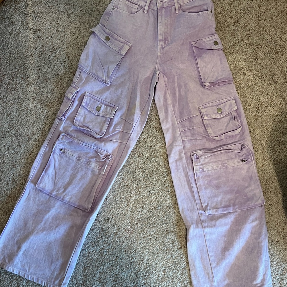 Fashion Nova Lavender Cargo Pants
